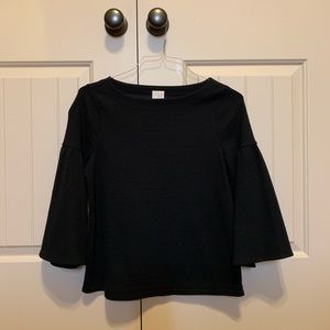 Black bell sleeved top